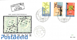 100 years stamps 3v, FDC without address