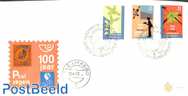 100 year stamps 3v, FDC without address
