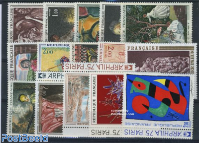 Art stamps France 1971/1975 (15 stamps)