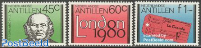 London 1980 stamp exhibition 3v
