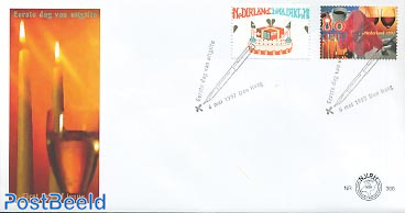 Greeting stamps 2v FDC