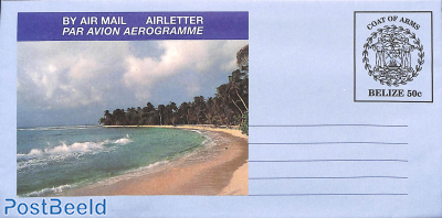 Aerogramme, 50c, beach