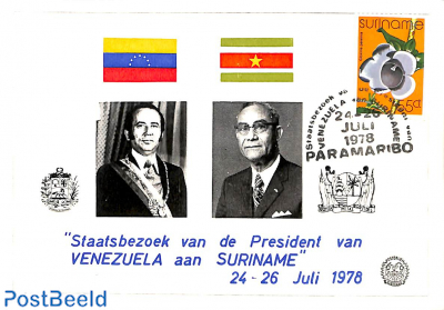 Souvenir card Venezuela presential visit